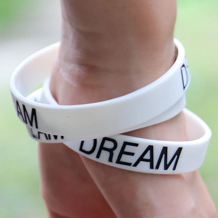 Recycled Silicone Sports Wristbands with Debossed Labeling for Schools 2