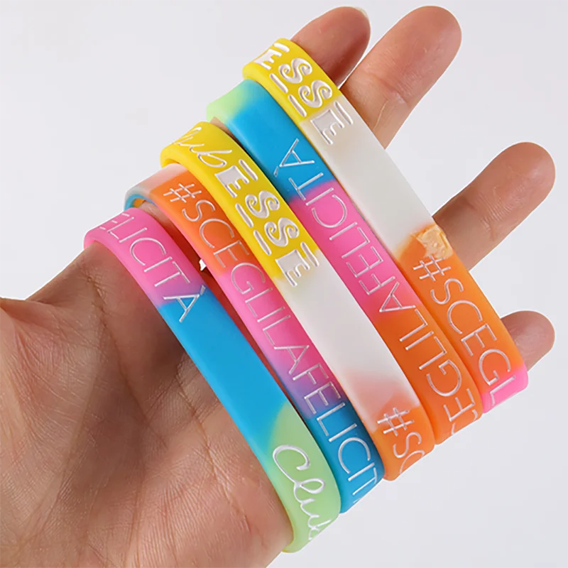 Recycled Silicone Sports Wristbands with Debossed Labeling for Schools 4