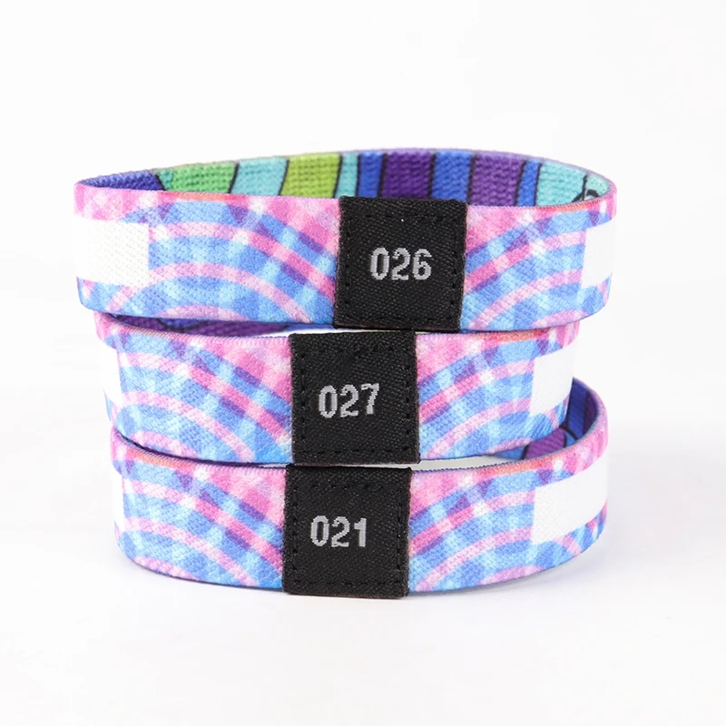 Custom Sublimation Bracelet Texta Label Elastic Wrist Band 1