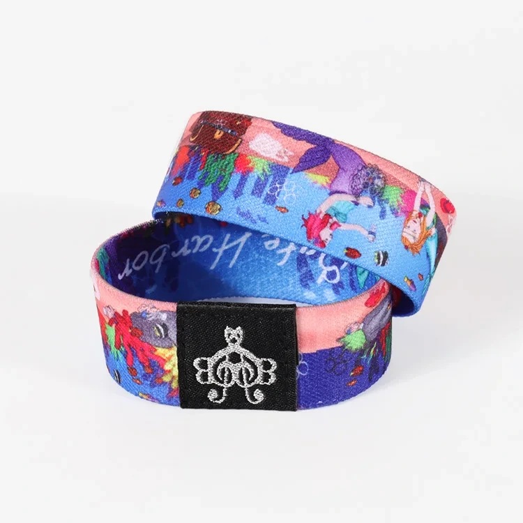 Custom Polyester Elastic Cartoon Print Wristband for Girls - Holywish 1