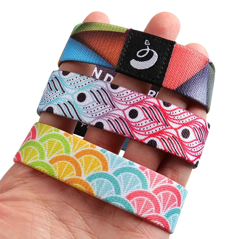 Custom Polyester Elastic Bracelet RFID Wristbands Sublimation For Gift 1