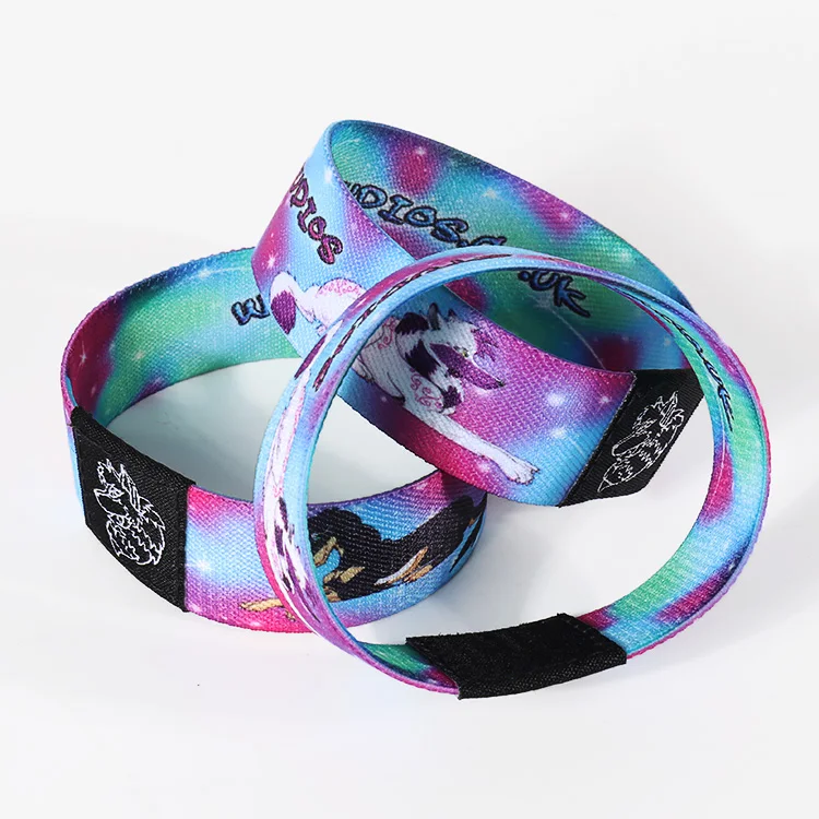 Brugerdefineret Crystal Logo Polyester Elastic Band Armbånd Armbånd 4