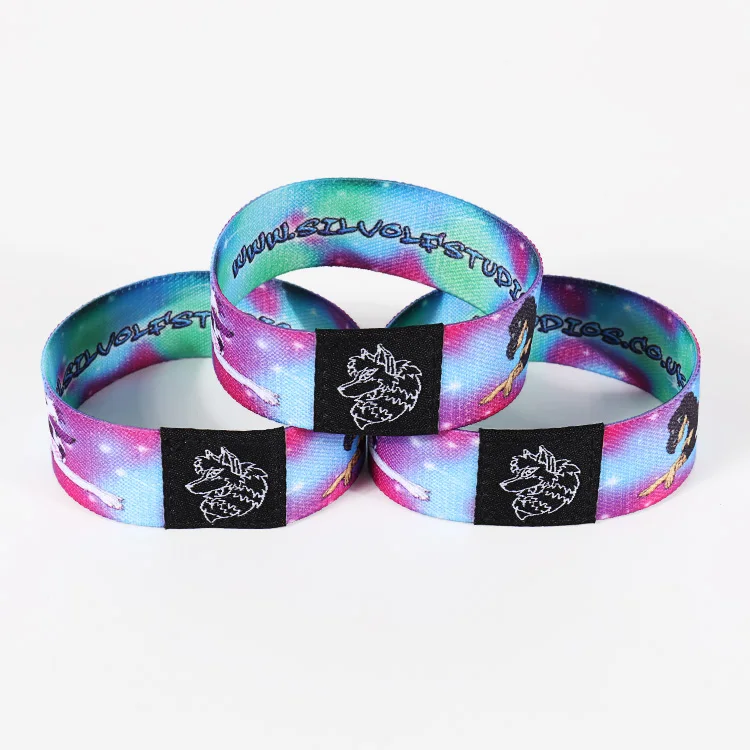 Brugerdefineret Crystal Logo Polyester Elastic Band Armbånd Armbånd 3
