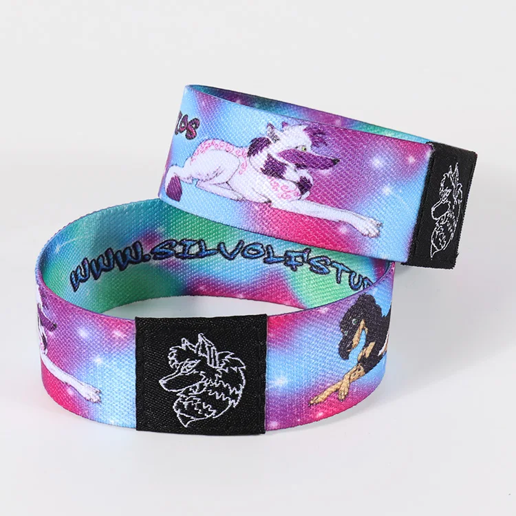 Brugerdefineret Crystal Logo Polyester Elastic Band Armbånd Armbånd 6