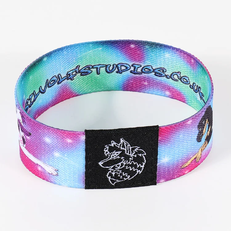 Brugerdefineret Crystal Logo Polyester Elastic Band Armbånd Armbånd 7