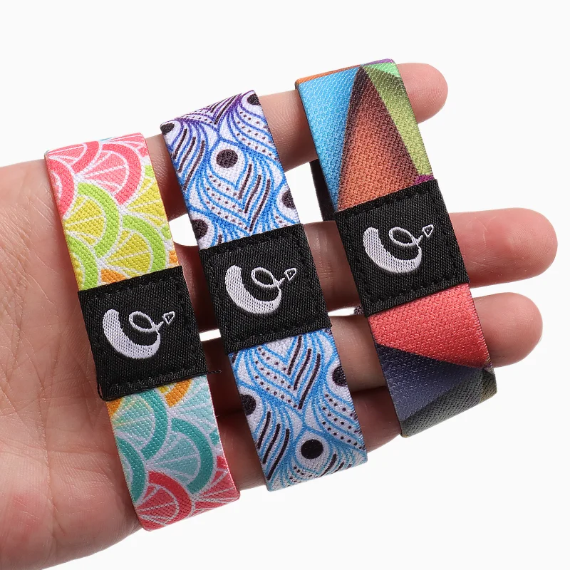 Colorful Festival Event Custom RFID Elastic Wristbands With Logo Print 6