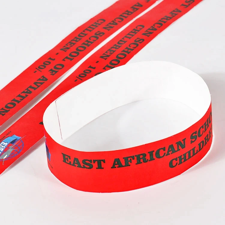 Custom Tyvek Wristbands in Red, Blue, Purple, Yellow - Dupont Tickets 1