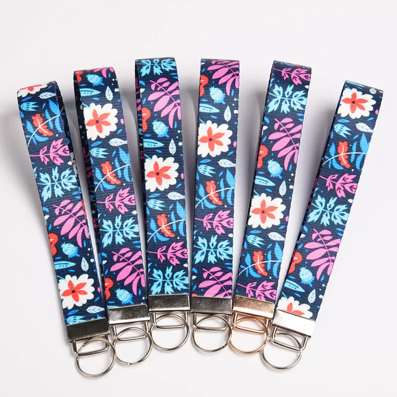 Personalisiertes Blumen-Schlüsselband mit Schlüsselanhängerhalter 1