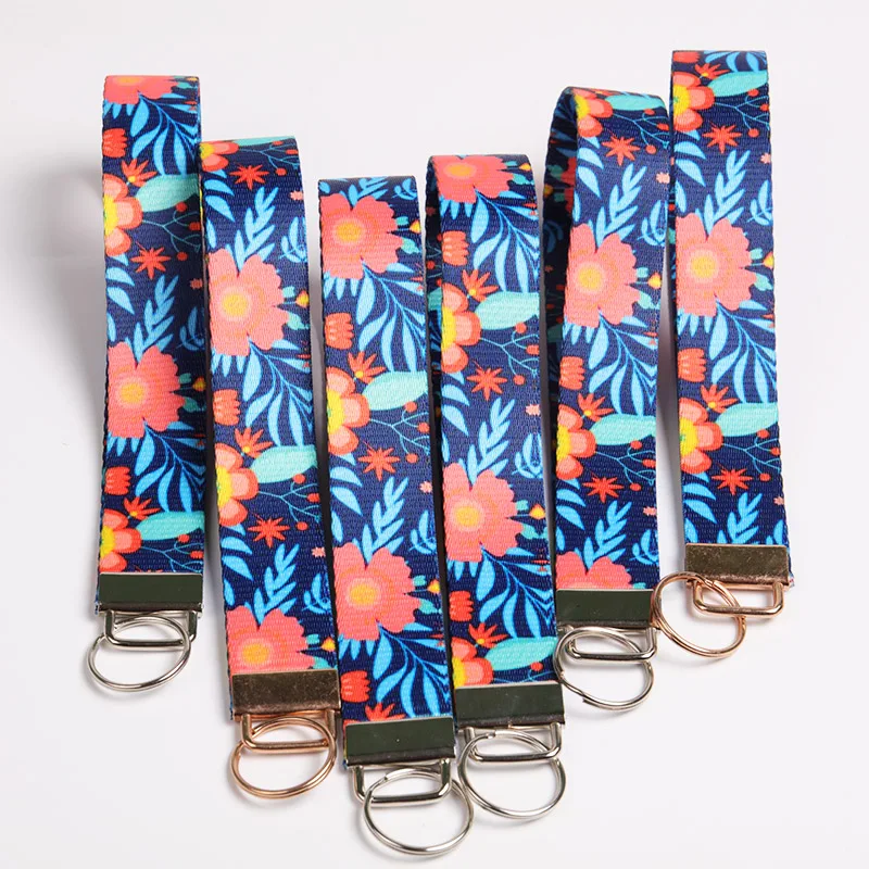Personalisiertes Blumen-Schlüsselband mit Schlüsselanhängerhalter 7