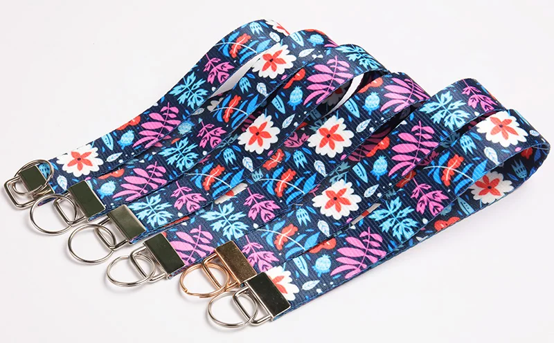 Personalisiertes Blumen-Schlüsselband mit Schlüsselanhängerhalter 3