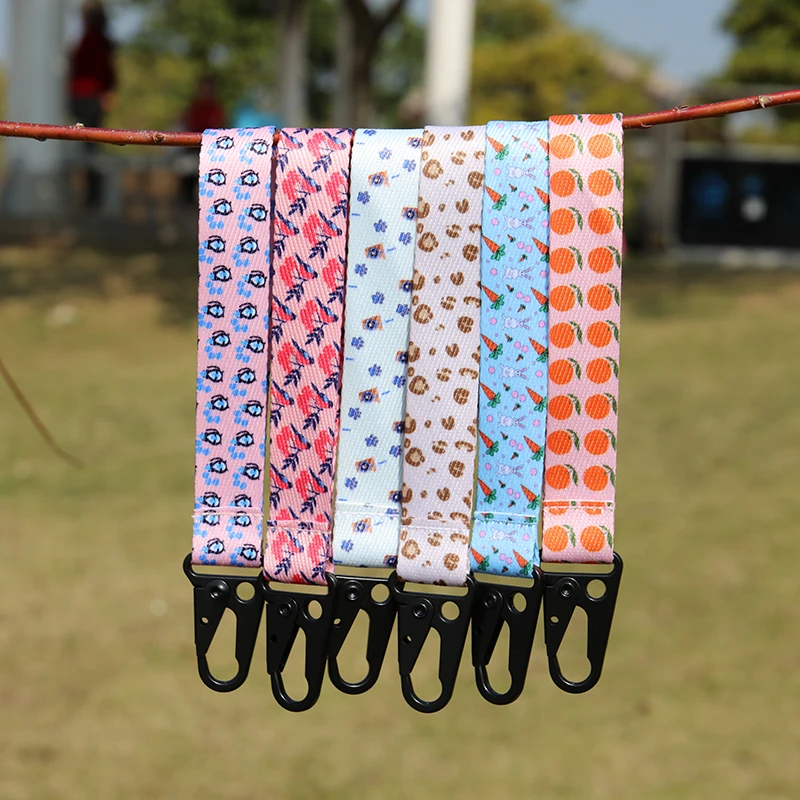 Lanière courte de chaîne principale de dragonne de polyester avec le logo de sublimation 1