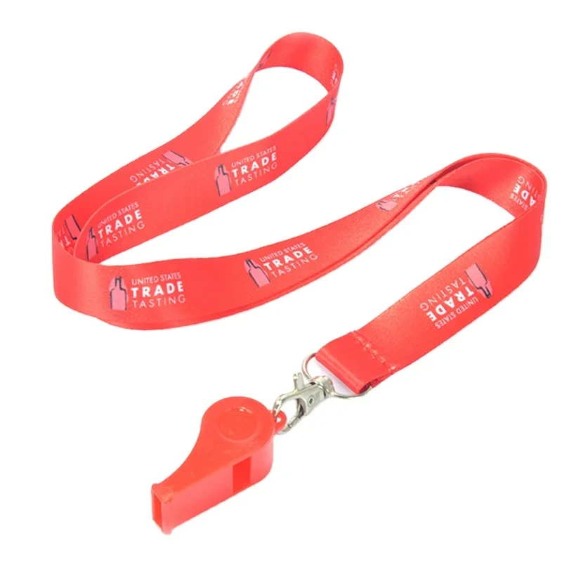 Custom Red Whistle Lanyard With Logo - Polyester Material 1