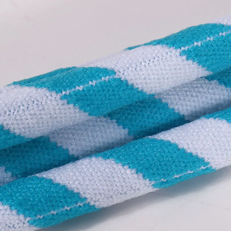 Geweven hangende sleutelkoord met lange nek en PVC-label met streeplogo 6