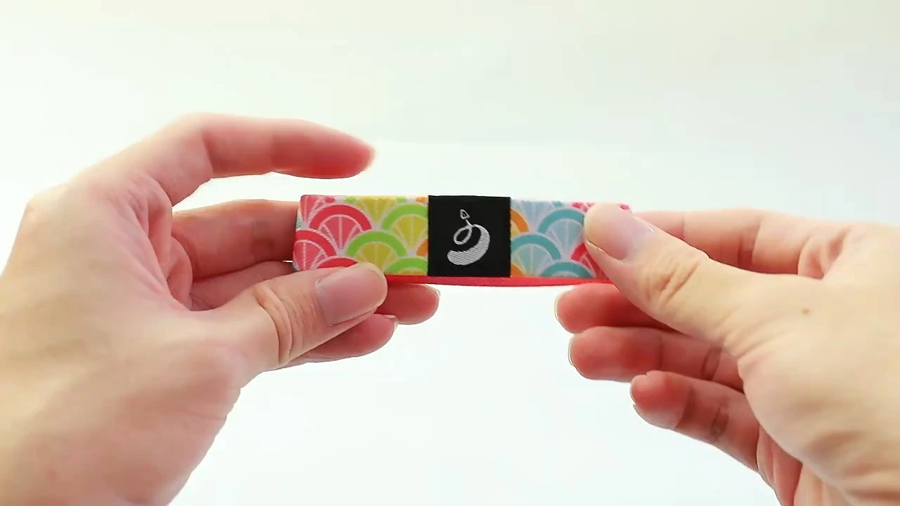 High Quality Adjustable Sublimation Logo Elastic Polyester Recycled Bracelet Wristbands 1