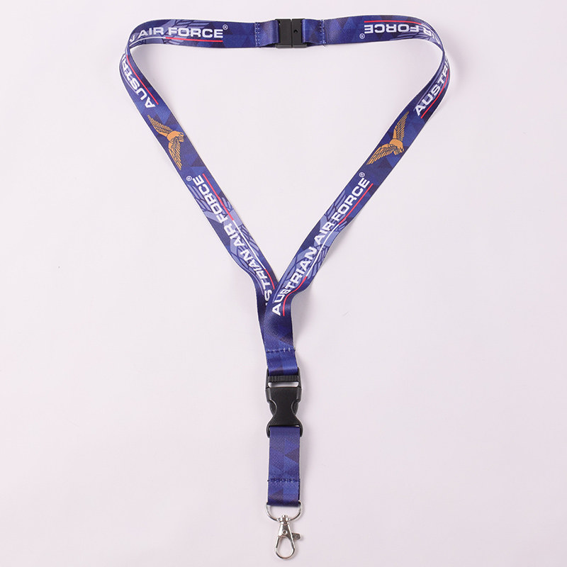 Miljøvenlig salgsfremmende brugerdefineret polyester lanyard hals nøglering lanyard med plastik Quick Release spænde 7