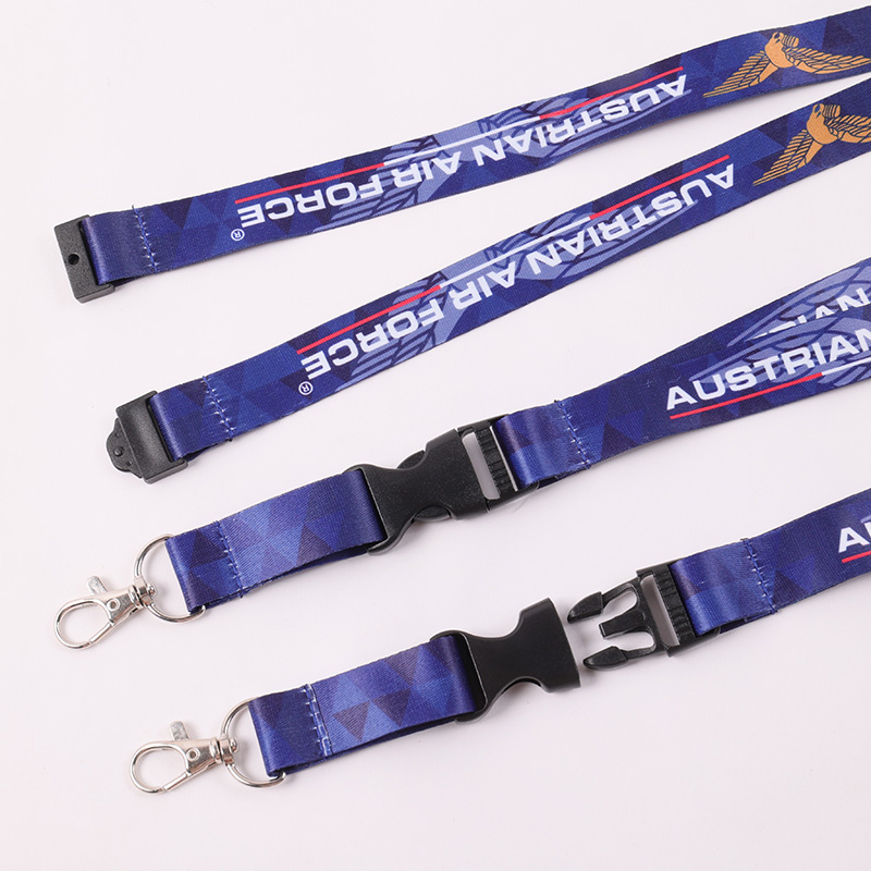 Miljøvenlig salgsfremmende brugerdefineret polyester lanyard hals nøglering lanyard med plastik Quick Release spænde 6