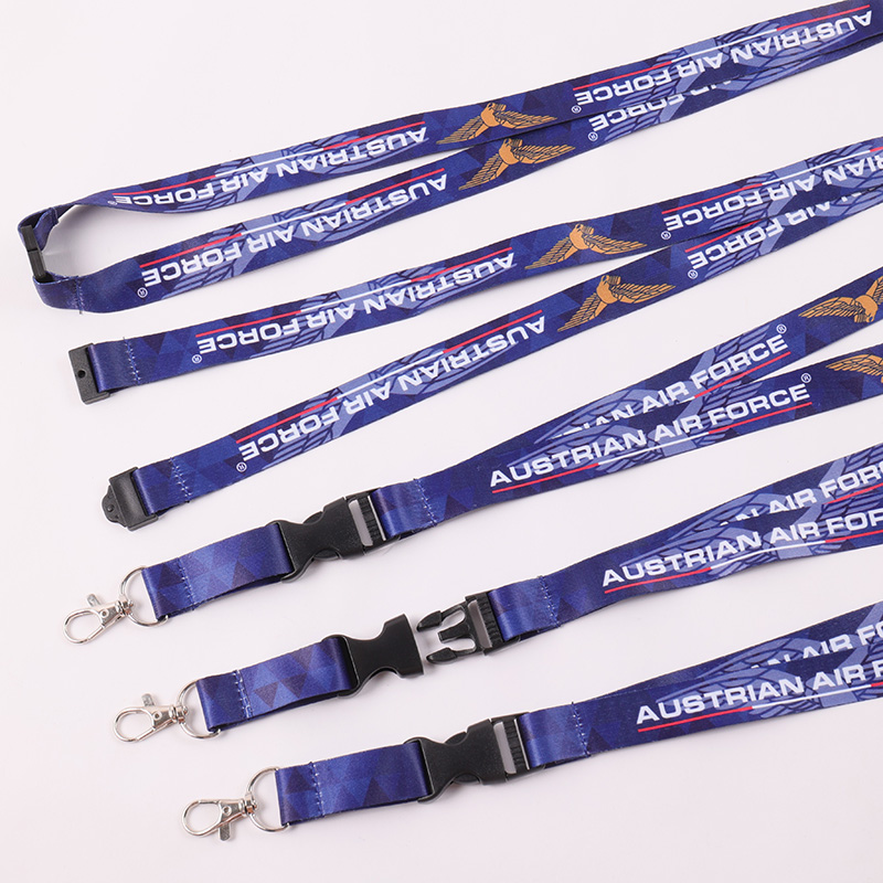 Miljøvenlig salgsfremmende brugerdefineret polyester lanyard hals nøglering lanyard med plastik Quick Release spænde 5