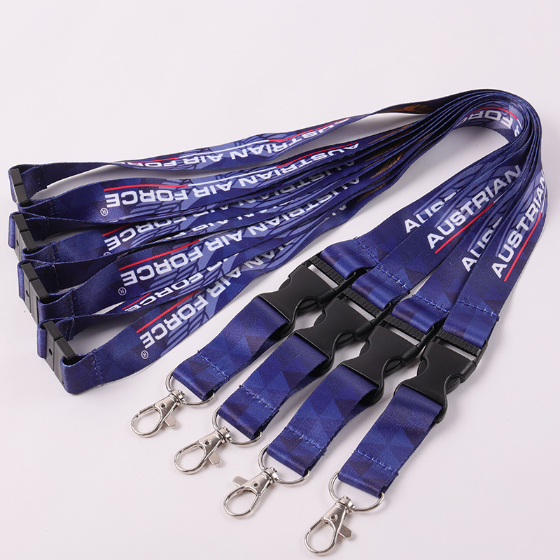 Miljøvenlig salgsfremmende brugerdefineret polyester lanyard hals nøglering lanyard med plastik Quick Release spænde 4