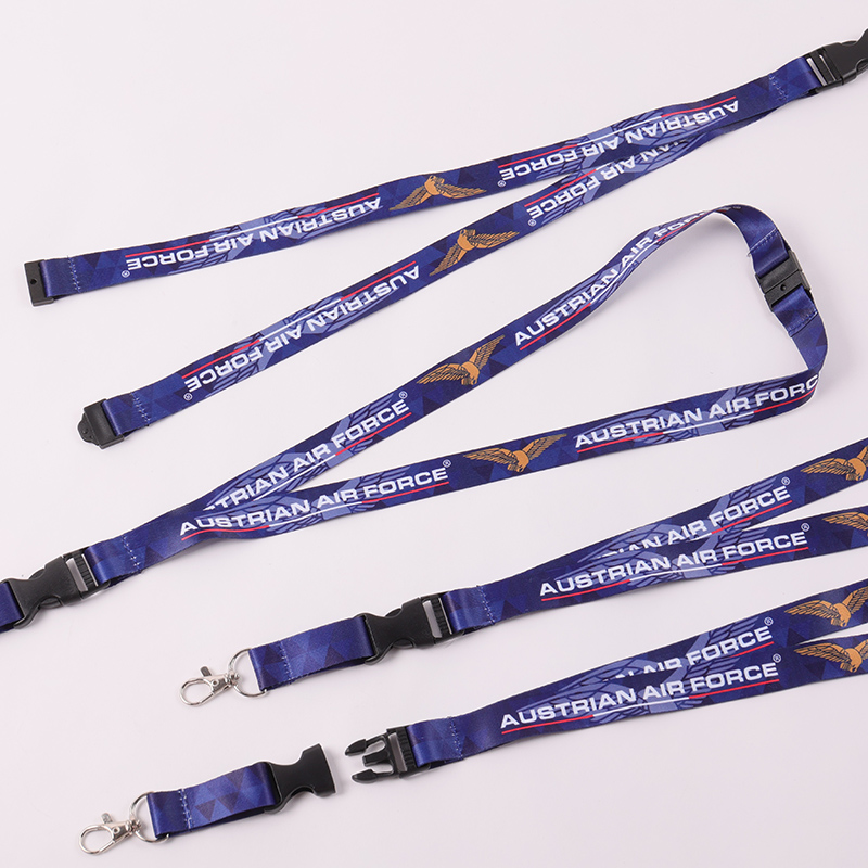 Miljøvenlig salgsfremmende brugerdefineret polyester lanyard hals nøglering lanyard med plastik Quick Release spænde 3