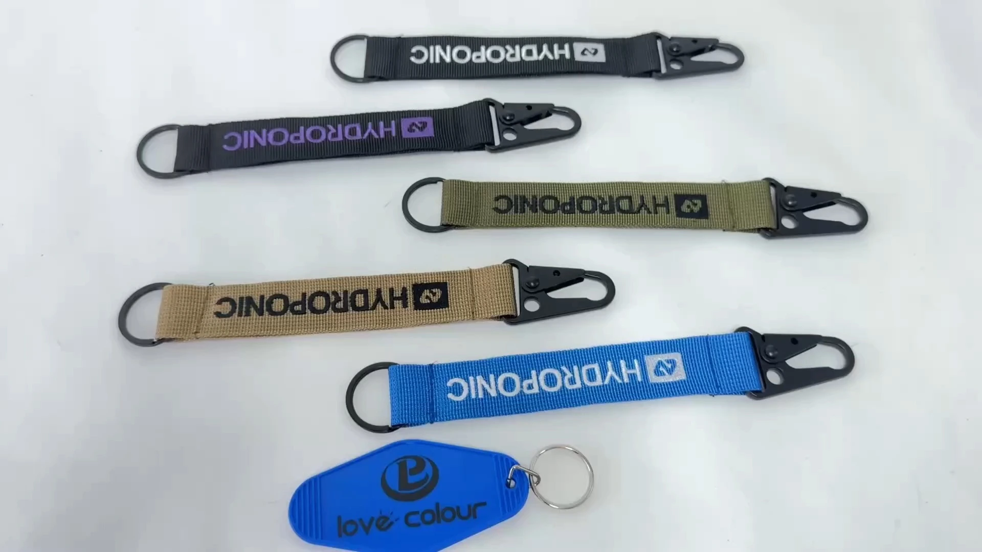 Custom Embroidery textile keychains Lanyard Short Lanyard Key Carpi Lanyard 1