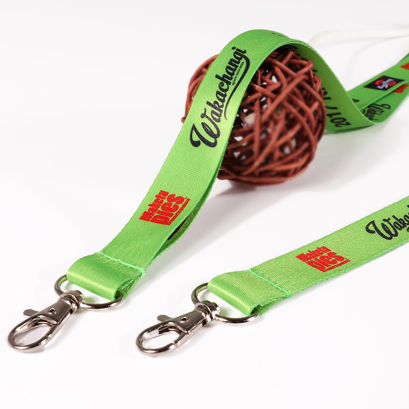 Brugerdefineret personlig grøn lanyard sublimationstrykt polyestervævet rem med logo 5