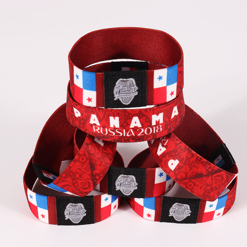 Custom Advertising Gift High Woven Fabric Bracelet Elastic For Wristband 2