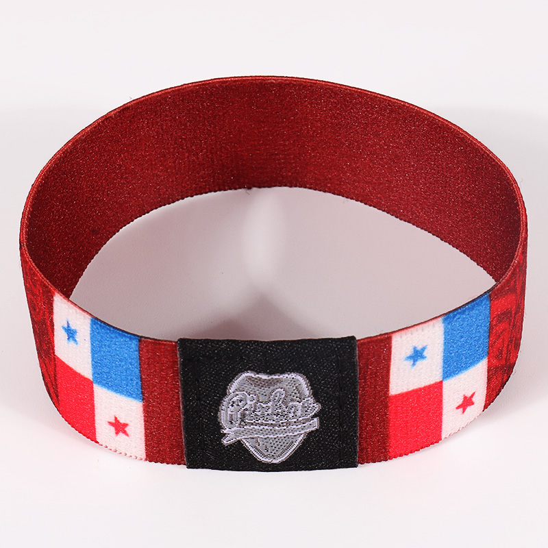 Custom Advertising Gift High Woven Fabric Bracelet Elastic For Wristband 10