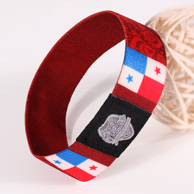 Custom Advertising Gift High Woven Fabric Bracelet Elastic For Wristband 9