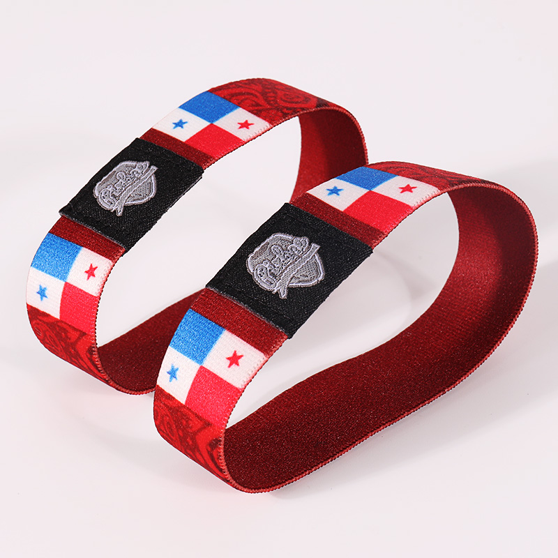 Custom Advertising Gift High Woven Fabric Bracelet Elastic For Wristband 8