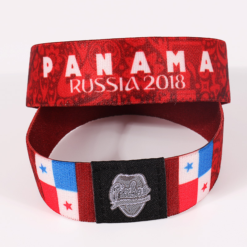 Custom Advertising Gift High Woven Fabric Bracelet Elastic For Wristband 7