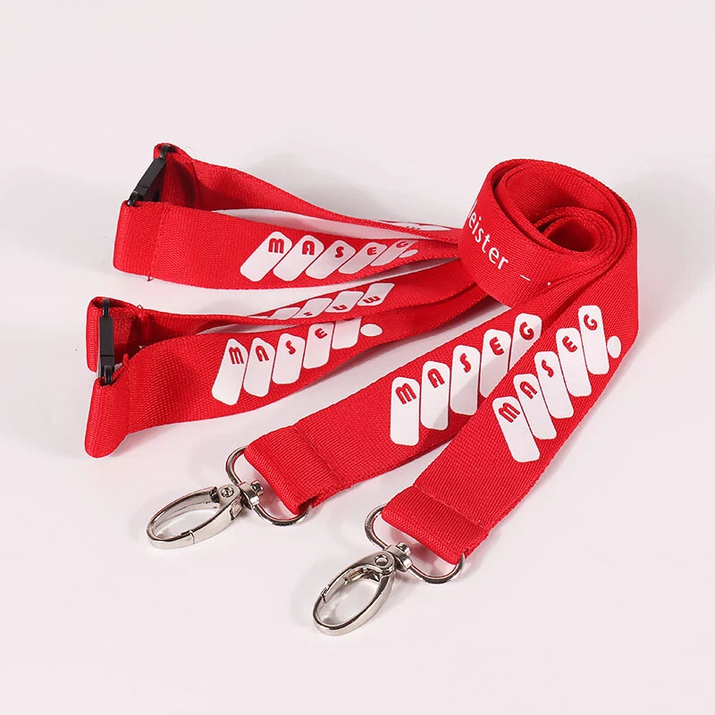 Lanyard Cetakan Skrin Sutera Tenun Poliester Mesra Alam Lovecolour Tersuai Dengan Logo 1