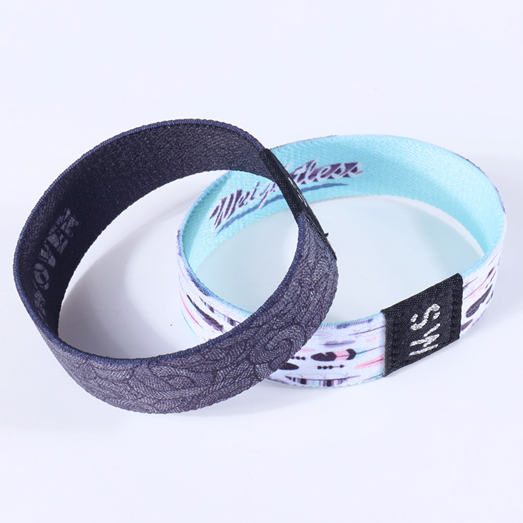 Nouă sosire Brățări de modă țesute din poliester Bandă elastică pentru încheietura mâinii Brațeră elastică din material personalizat 3
