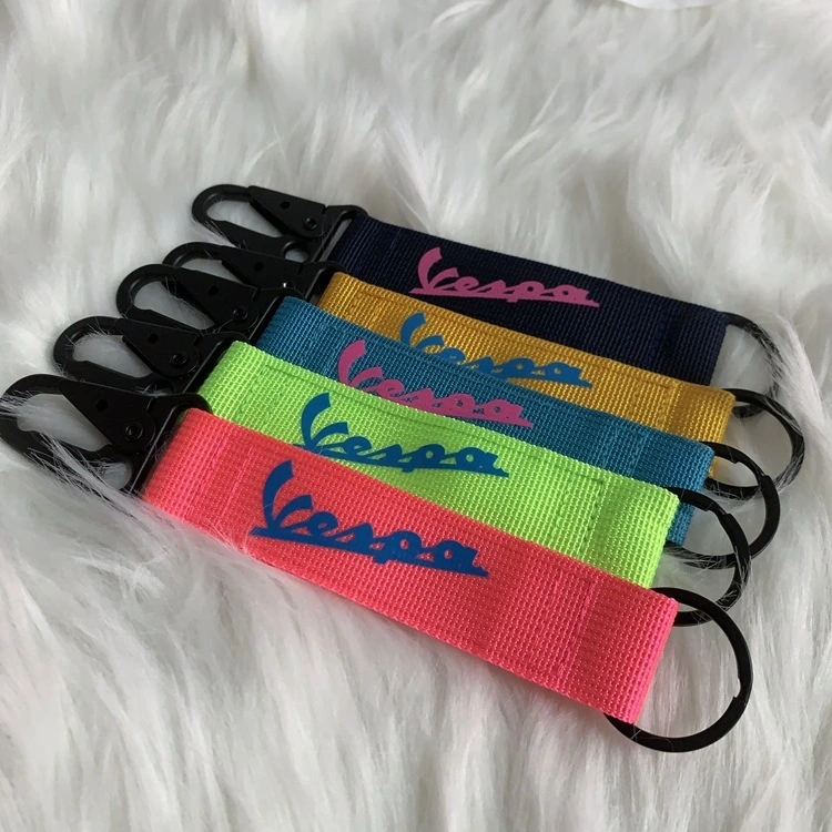 Curea scurtă personalizată pentru încheietura mâinii, cu breloc pentru motocicletă cu logo, șnur pentru chei colorate 1