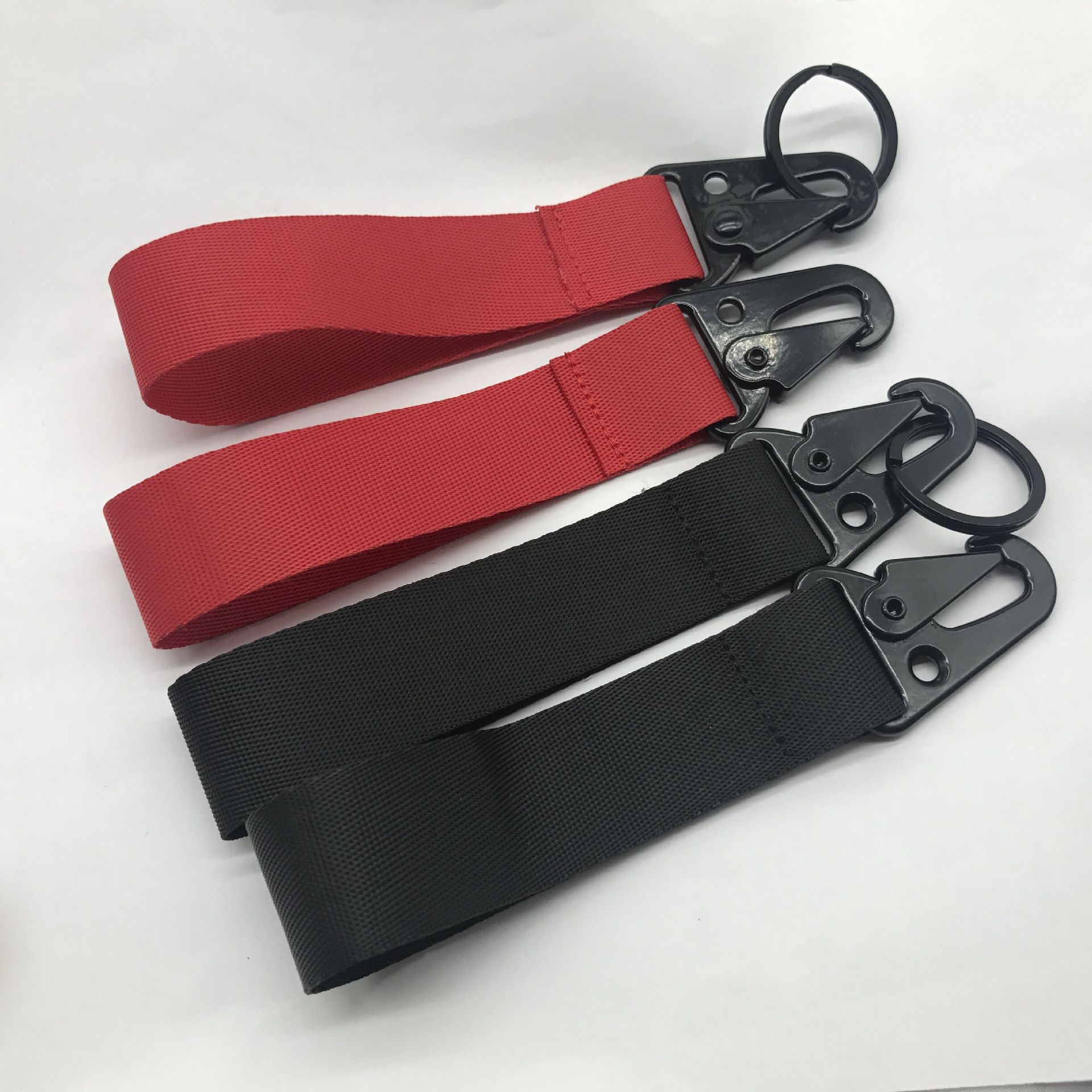 Factory wholesale short lanyard Custom logo fabric strap wrist lanyards keychain 1