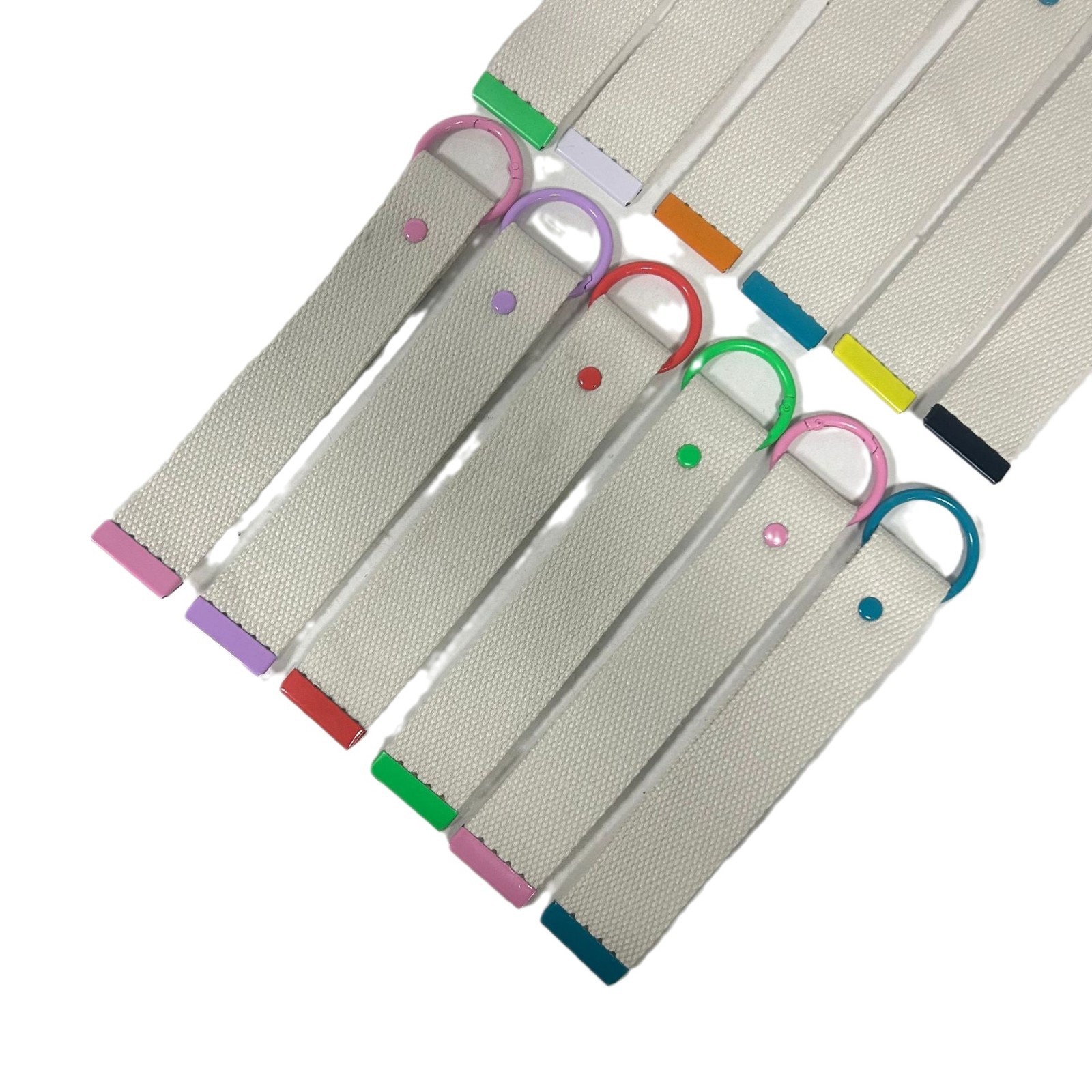 Fabrikspezifisches Polyester-Lanyard in leuchtenden Farben, kurzer Schlüsselanhänger mit Handgelenkschlaufe und Metallring 9