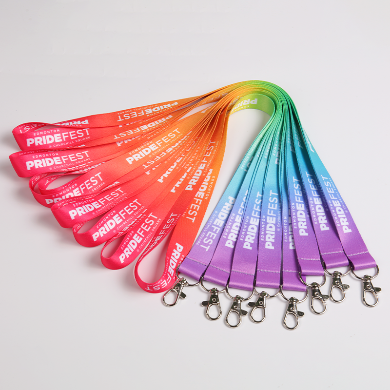 Lanyardfabrikant in China Op maat gemaakt polyester gepersonaliseerd lanyard met metalen clip 2
