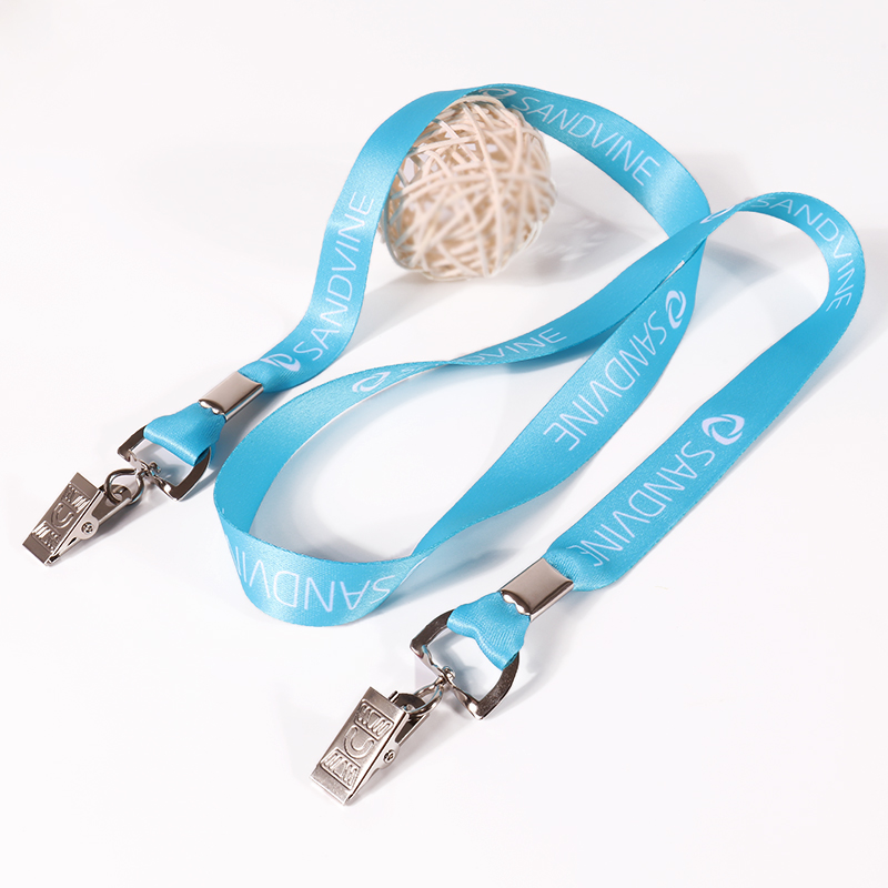 Custom typis Polyester Lanyards Blue Colo colui cultum