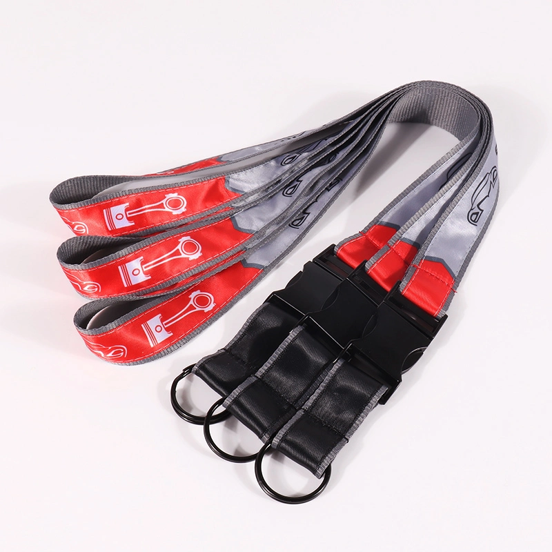 Cordão personalizado de camada dupla LOVECOLOUR Correia de pescoço de fábrica com anel de metal 1