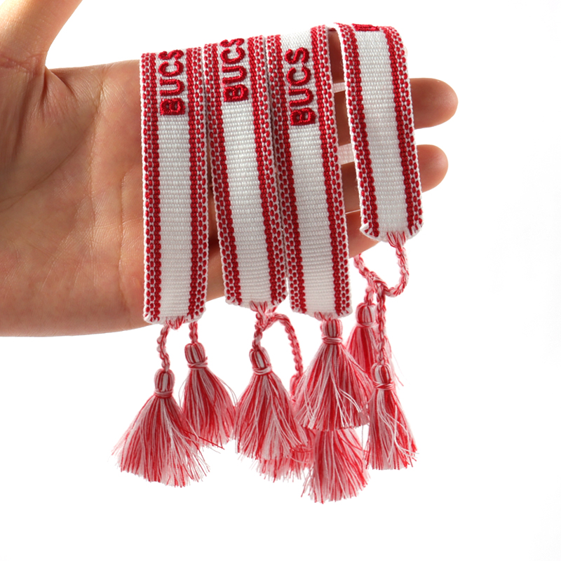 Fabricante de pulseiras de marca de tecido de pulseiras bordadas personalizadas 7