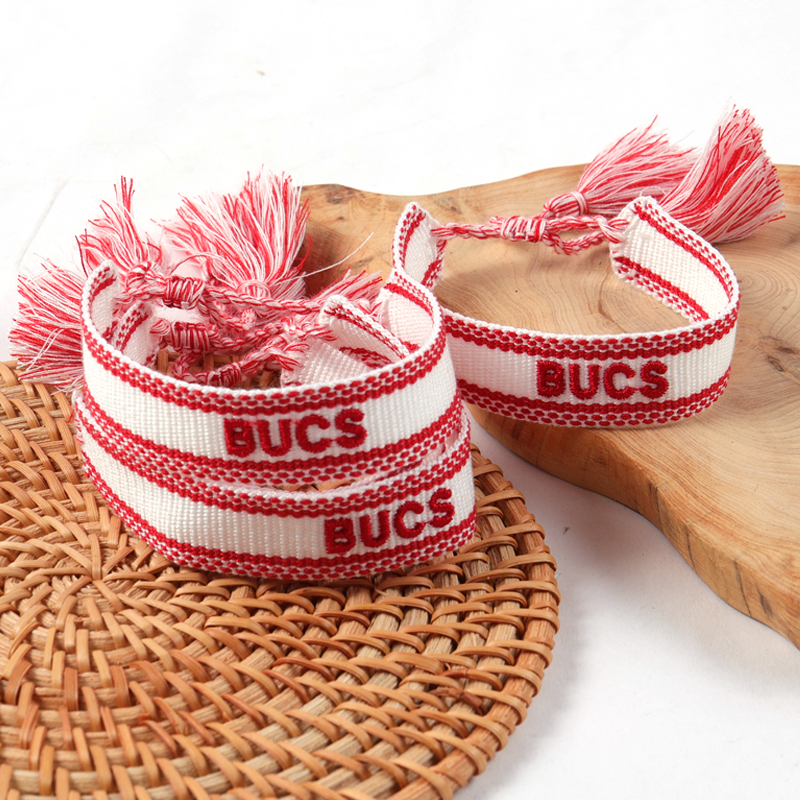 Fabricante de pulseiras de marca de tecido de pulseiras bordadas personalizadas 1