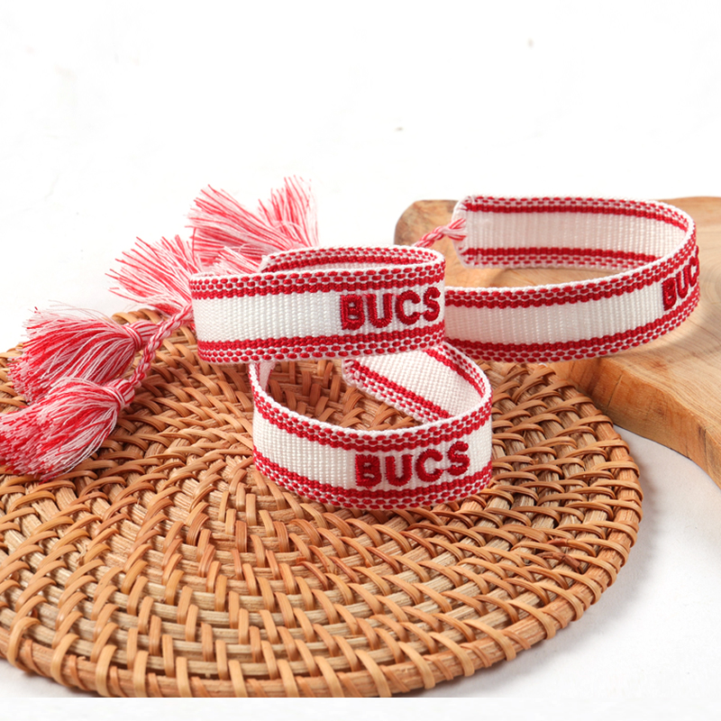 Fabricante de pulseiras de marca de tecido de pulseiras bordadas personalizadas 3