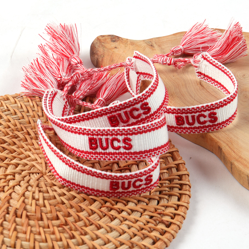 Fabricante de pulseiras de marca de tecido de pulseiras bordadas personalizadas 2