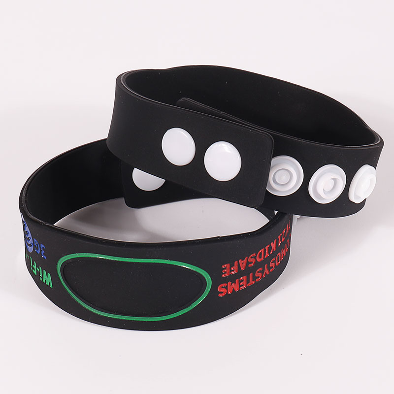 Gelang Silikon Butang Snap Tersuai Dengan Gelang Bola Keranjang Getah Sukan Logo 5
