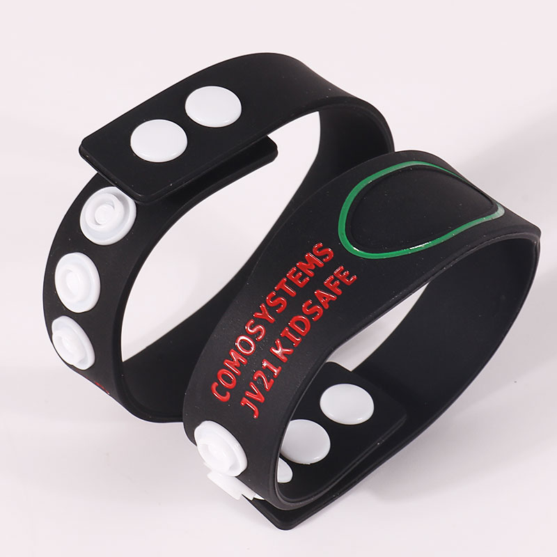Gelang Silikon Butang Snap Tersuai Dengan Gelang Bola Keranjang Getah Sukan Logo 4