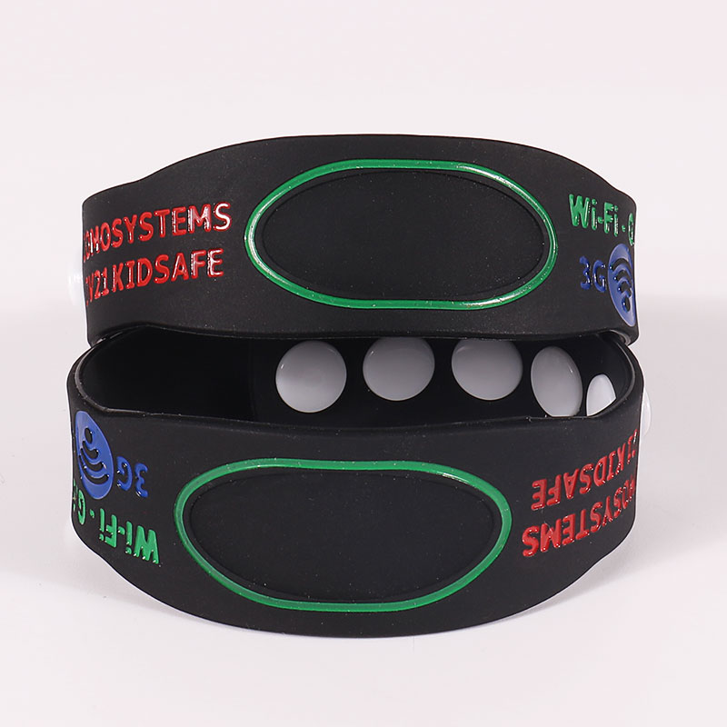 Gelang Silikon Butang Snap Tersuai Dengan Gelang Bola Keranjang Getah Sukan Logo 3