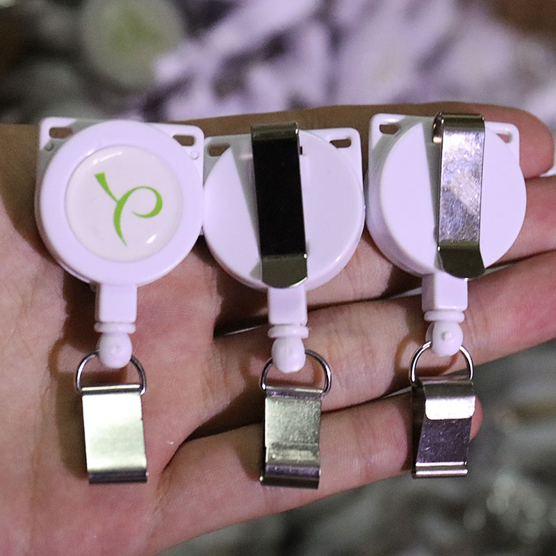 Lovecolour Custom Retractable ABS Badge Holder Reel Keychain with customized Logo and Custom Name 4