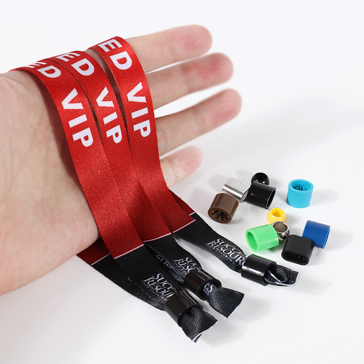 Gelang tenunan klip plastik tersuai Lovecolour untuk gelang jalur pergelangan tangan poliester perayaan 2
