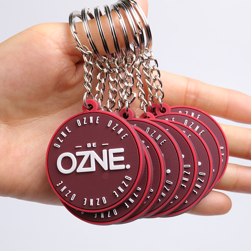 Customized Round PVC Keychain Custom No Minimum Logo Rubber 3d Soft PVC Keychain Key Ring 2