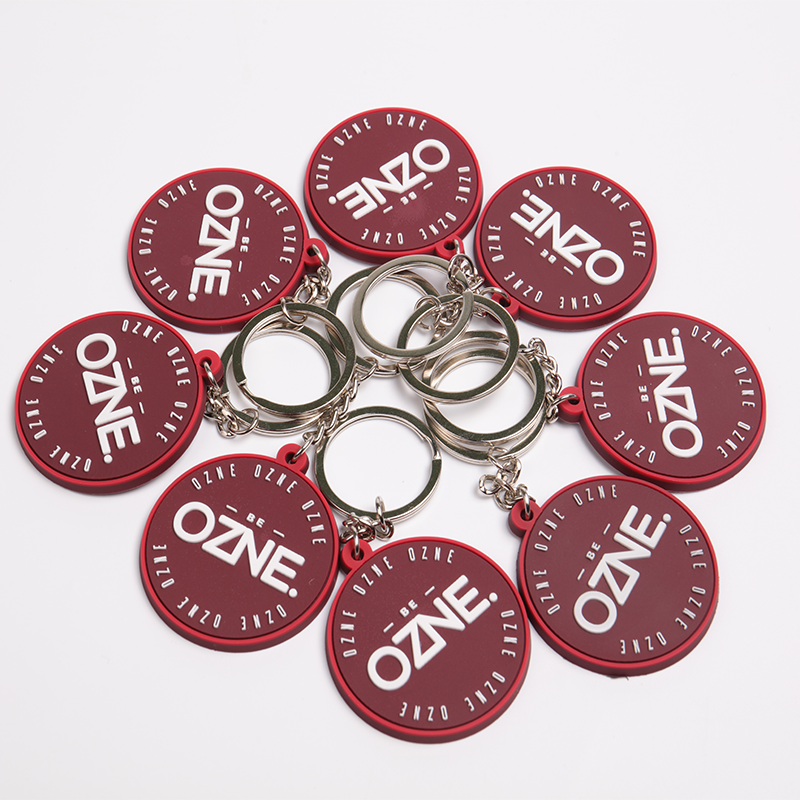 Customized Round PVC Keychain Custom No Minimum Logo Rubber 3d Soft PVC Keychain Key Ring 6