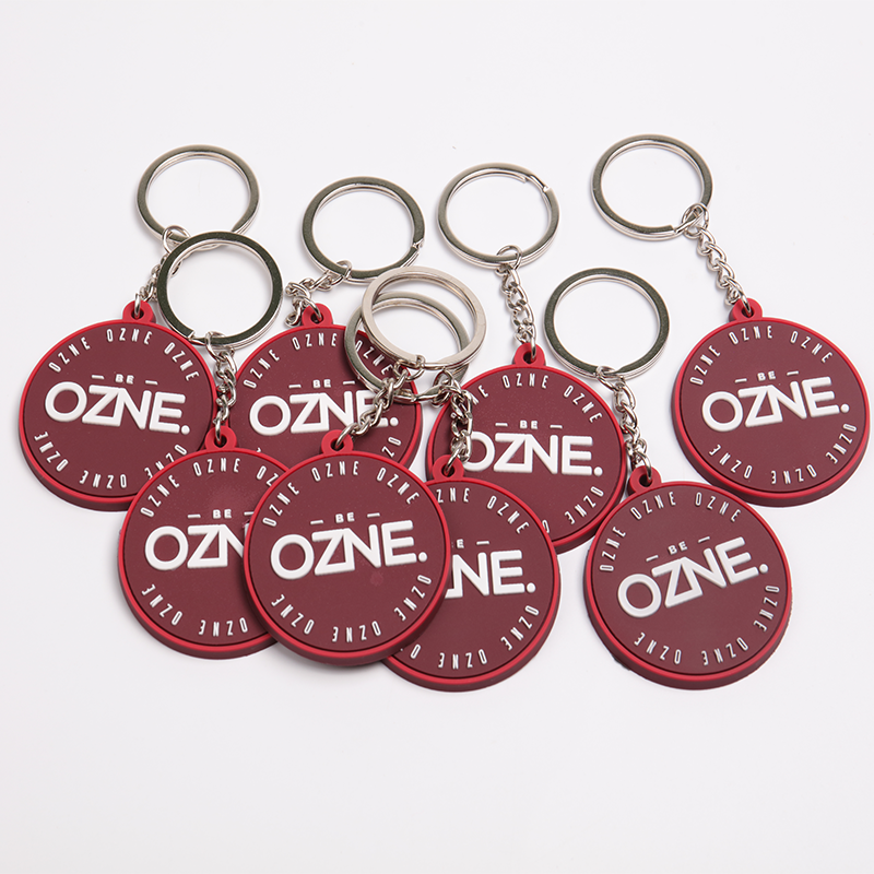 Customized Round PVC Keychain Custom No Minimum Logo Rubber 3d Soft PVC Keychain Key Ring 10